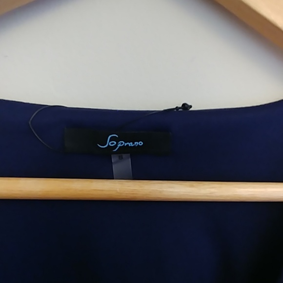 Navy Blue Wrap Dress - Picture 3 of 4